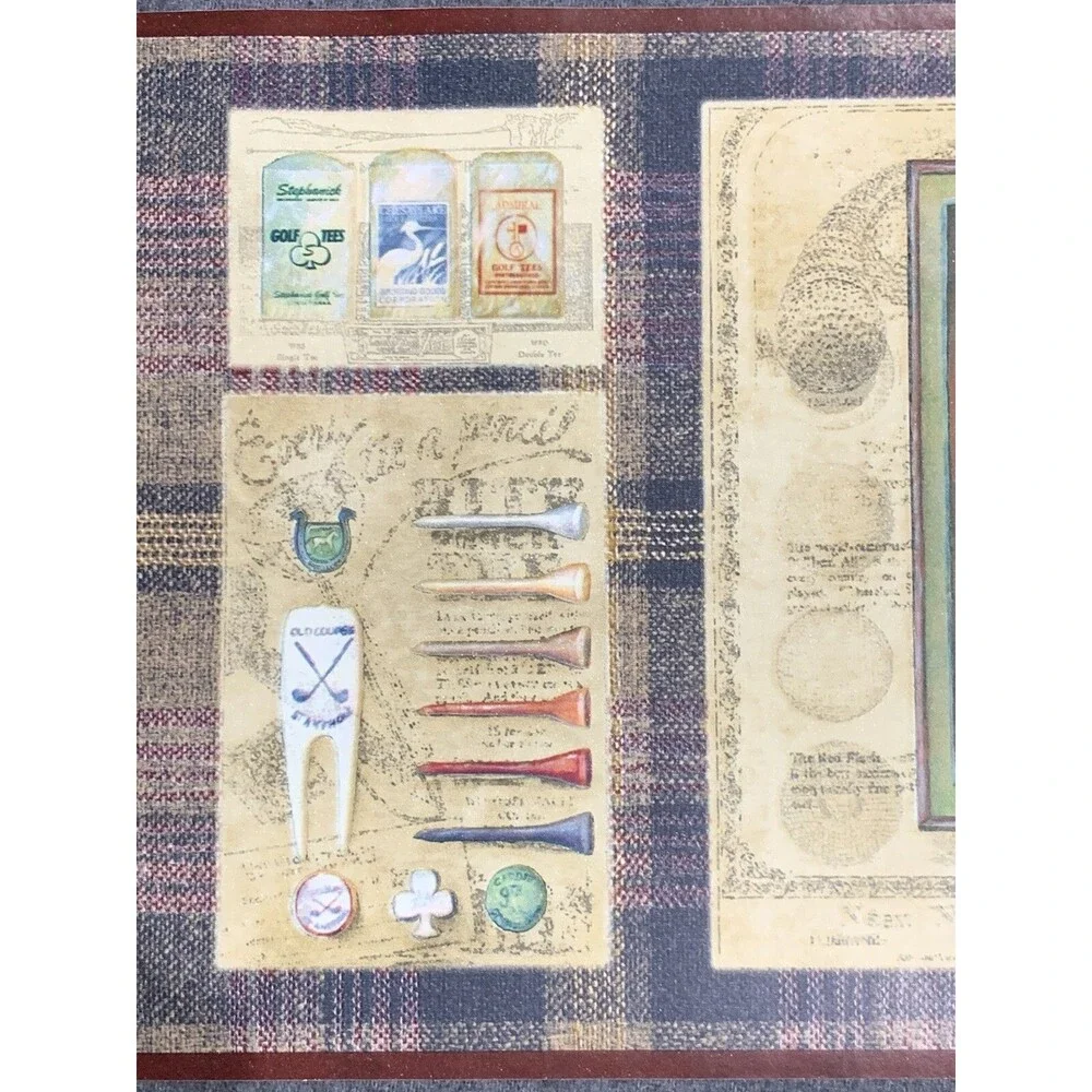 Vintage Chesapeake Golf History Wallpaper Border 3 count
